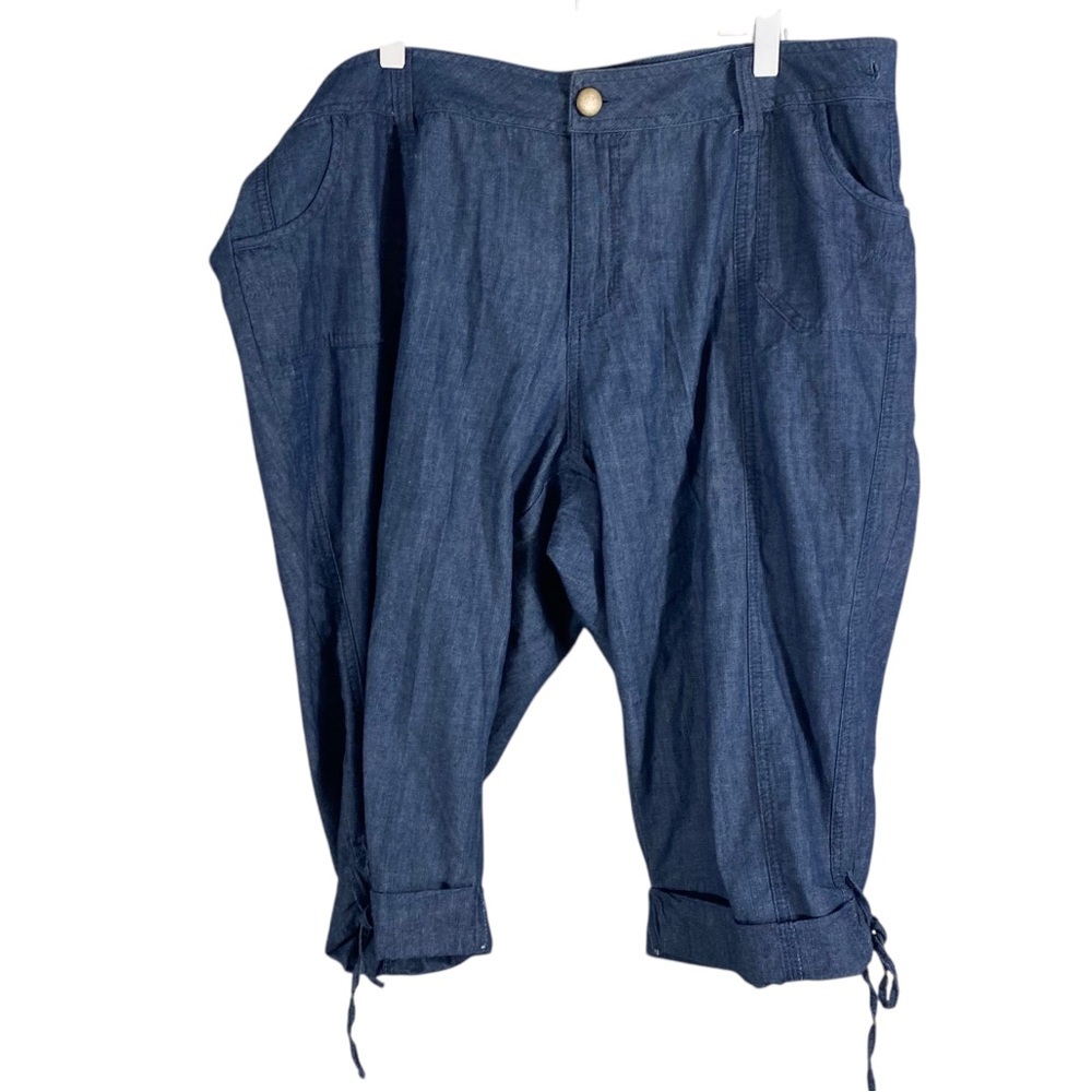 Lane Bryant Chambray Capris With lacing Sz 20